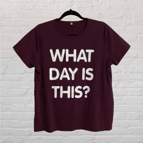 110. RAPANUI Sustainable Tee-Shirt - “What Day is This?” - Ladies Size 18 - Picture 1 of 5